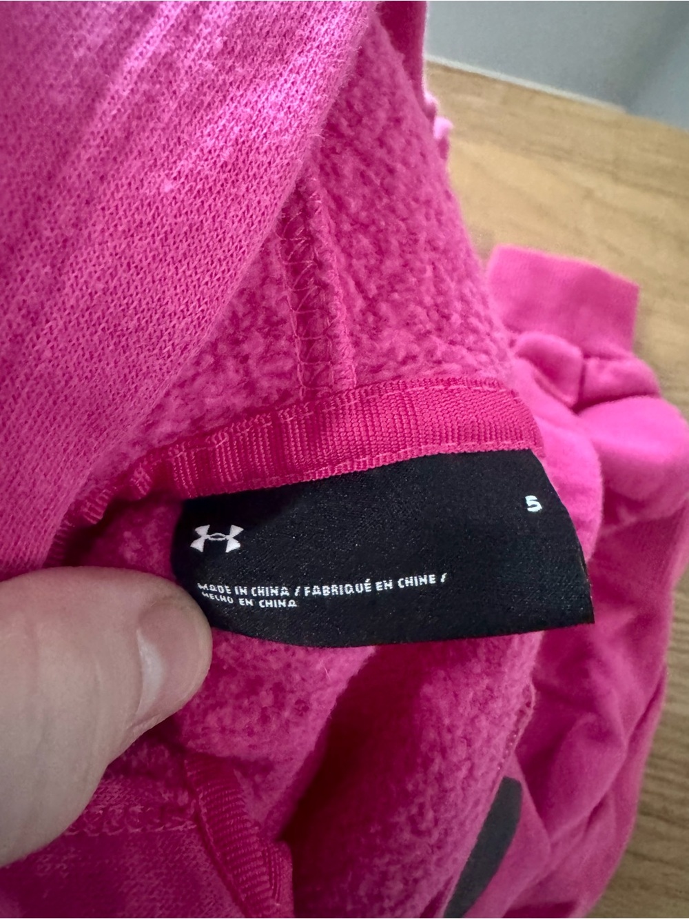 Under Armour Hot Pink Full-Zip Hoodie with Black Logo with Matching Sweats - Picture 4 of 7